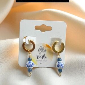 Women ceramic stainless steel earrings